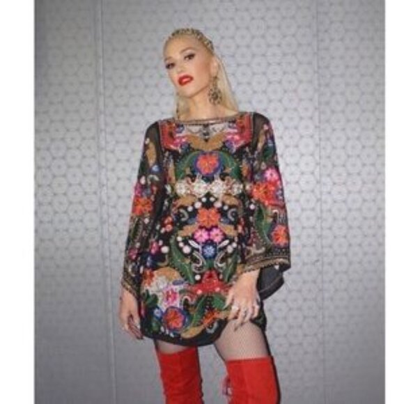 Alice + Olivia Eleonora Multicolored Embroidered Celeb Favorite Mini Dress Small - Picture 12 of 13